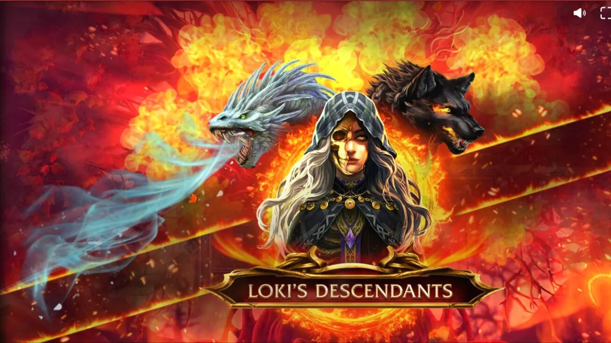 Tampilan visual slot Loki’s Descendants dengan tema mitologi Nordik dan elemen gelap.