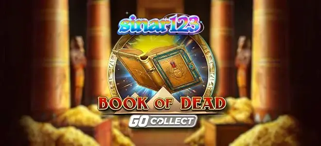Tampilan visual slot Book of Dead GO Collect dengan latar belakang kuil kuno.